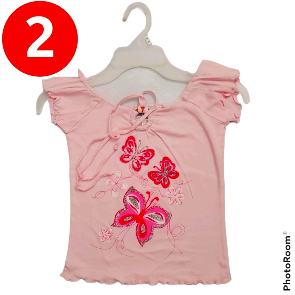 NEW LOT OF 2 Girl Pink with Butterfly Glitter By K